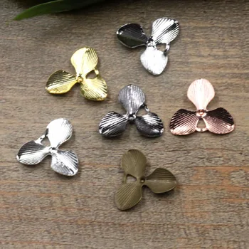 

18mm Vintage Filigree Flower Wraps European Charms Hair Clasp Bu Yao Accessories DIY Findings Multi-Color Plated