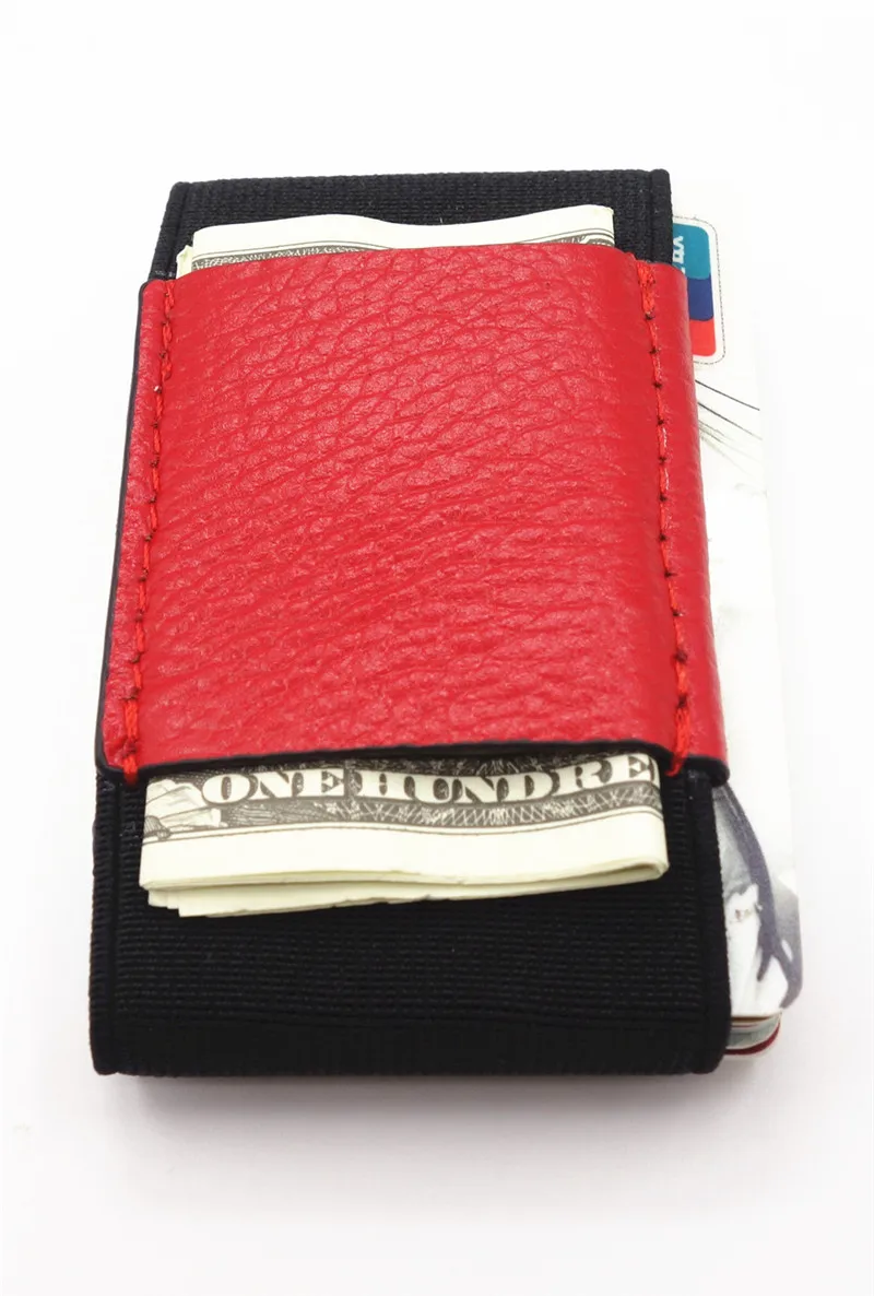 Минималистичный тонкий кожаный кошелек с эластичным передним карманом держатель для карт s и наличные Визитницы кошелек волшебный Чехол для карт