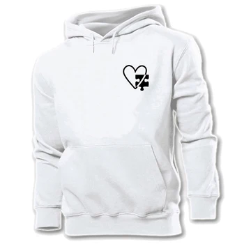 

Pattern Autism Heart Design Unisex Graphic Hoodie Sweatshirt Strings Mens Womens Hooded Jumper Tops Pullover