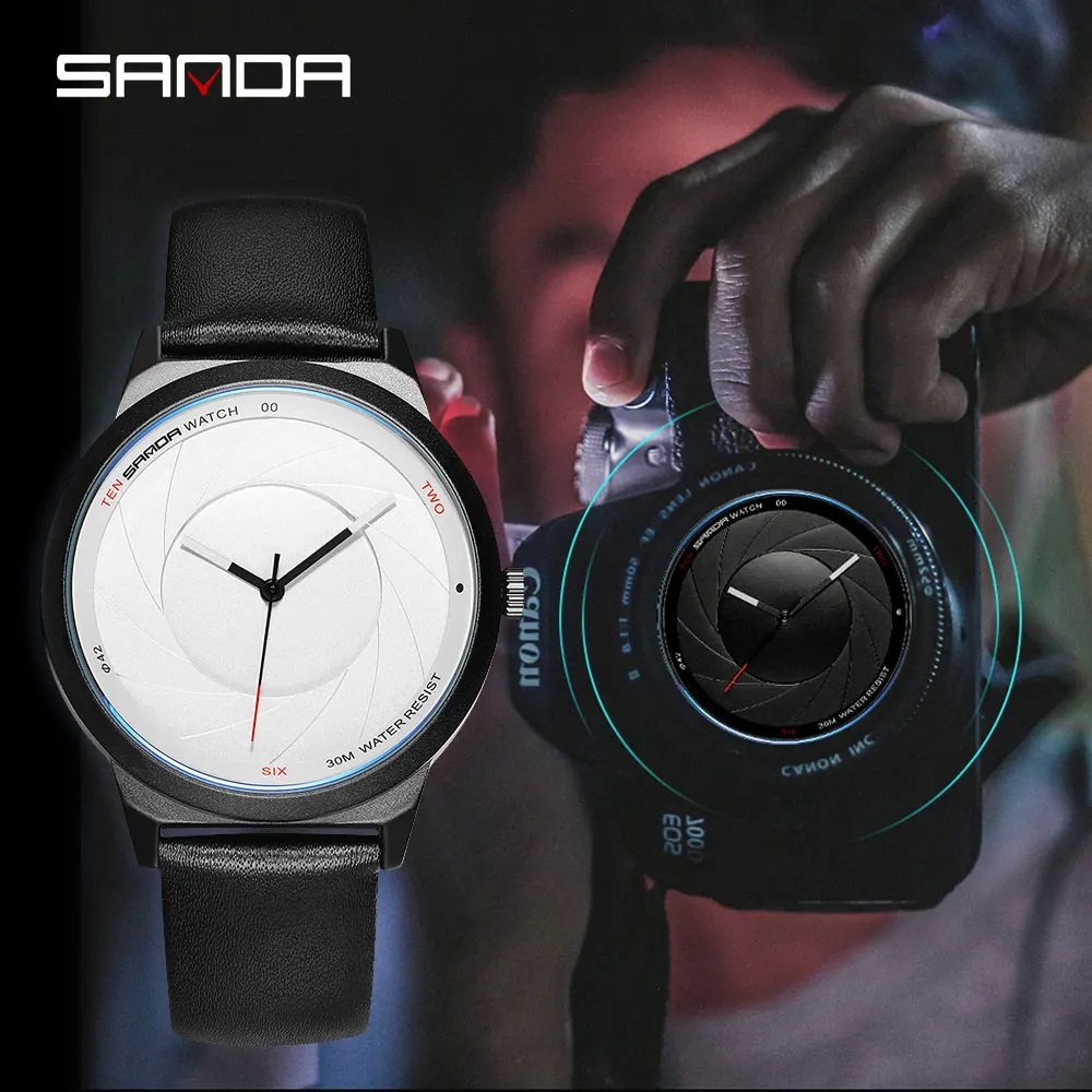 SANDA fashion creative men's watch quartz watch men's simple watch ladies leather lover clock relogio masculino SANDA fashion creative men's watch quartz watch men's simple watch ladies leather lover clock relogio masculino