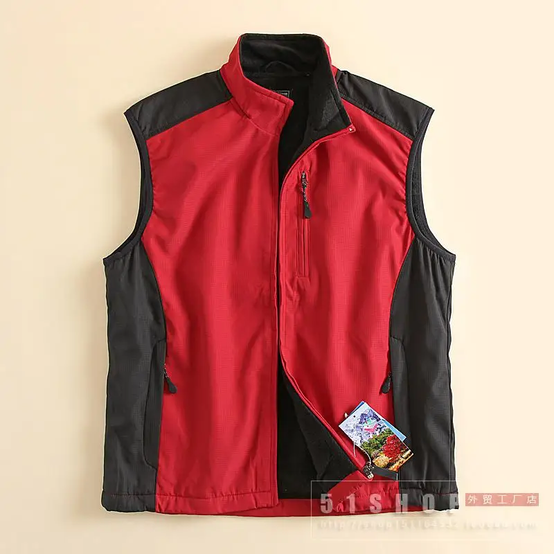

2016 New Men Outside casual vest Winter stand collar plus Polar Fleece Waterproof outerwear men vest Plus Size M/L/XL