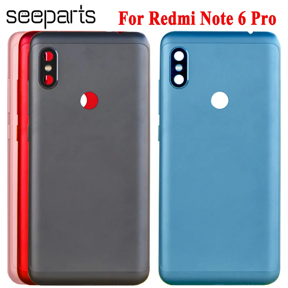 Задняя крышка батарейного отсека для Redmi Note 6 Pro задний корпус Xiaomi Крышка запасные