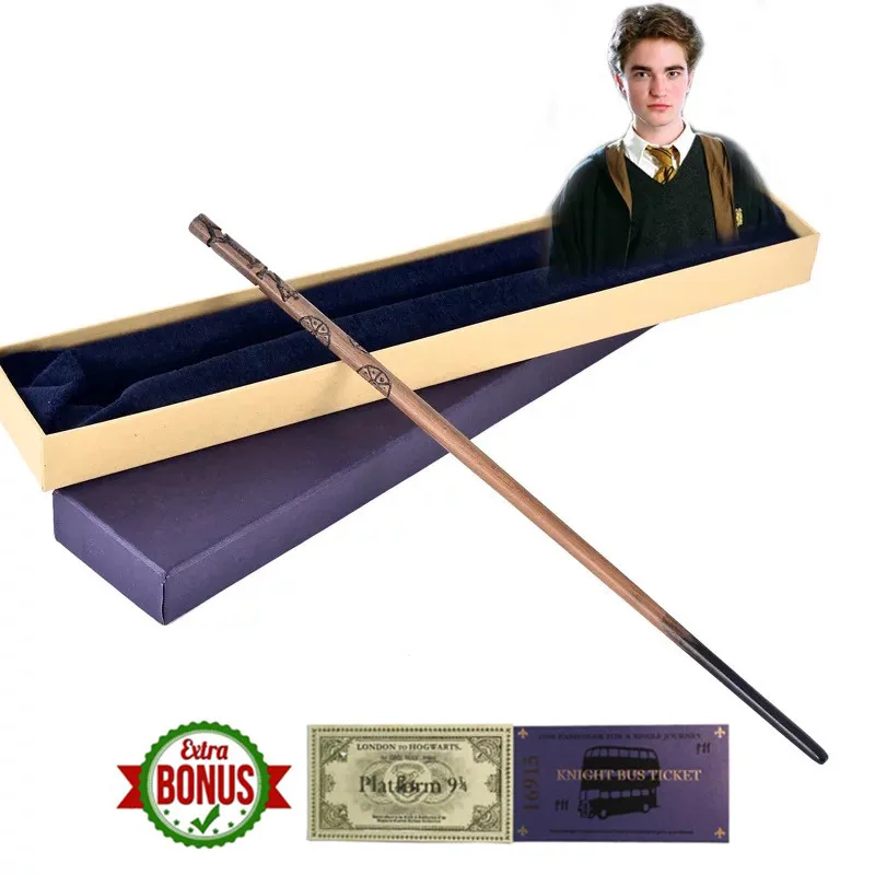 

37cm Cedric Diggory Harri Potter Magic Wand Metal Core Wands Gift Box Packing Halloween Gryffindor Cosplay Christmas Gift
