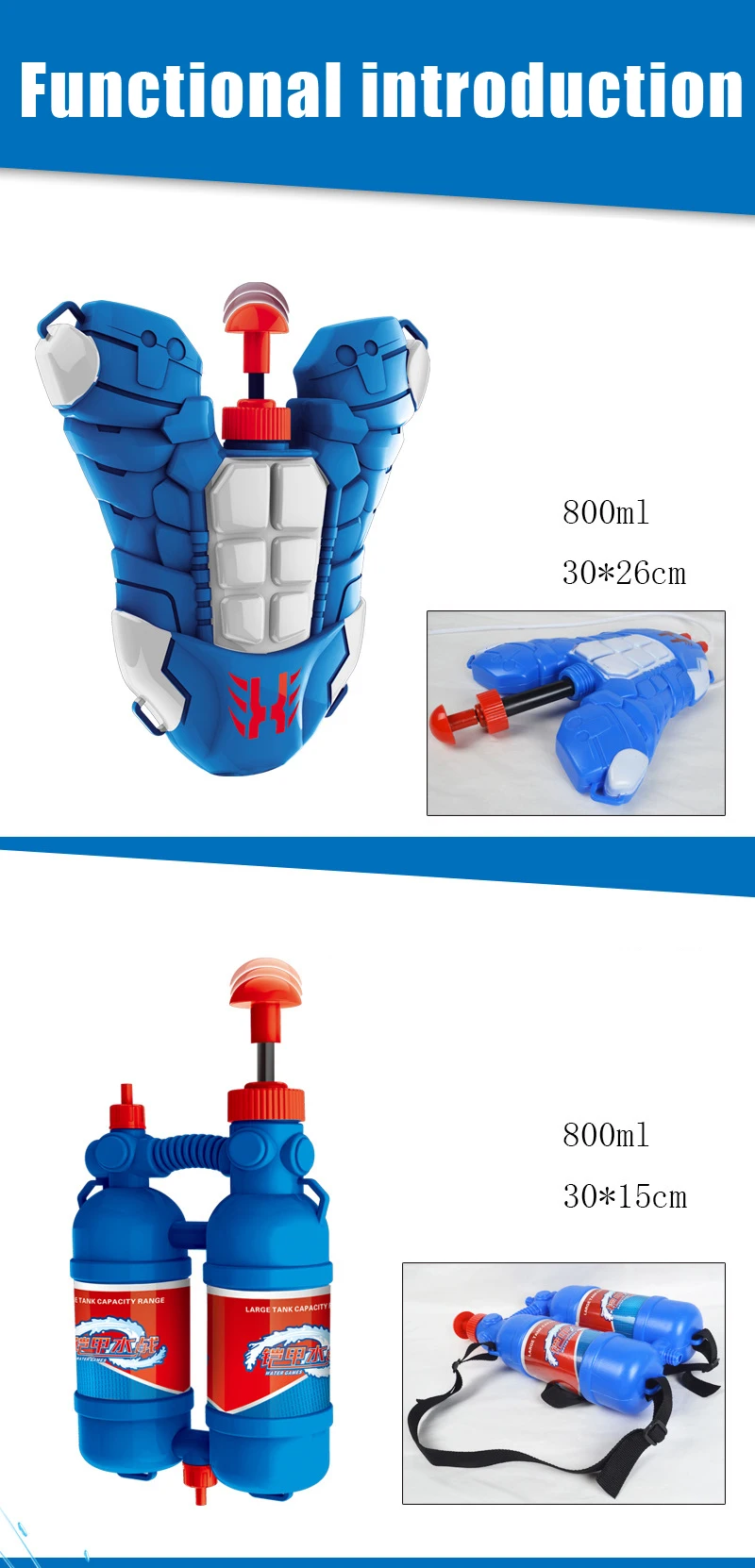 Мальчик водяной Пистолетик с рюкзаком Мощность Рейнджер открытый боевой бронезащитный экран водяной пистолет комбинация Пуск водяной пистолет