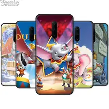 Cute Cartoon Dumbo elephant Black Case for Oneplus 7 7 Pro 6 6T 5T Silicone Phone Case for Oneplus 7 7Pro Soft TPU Cover Shell