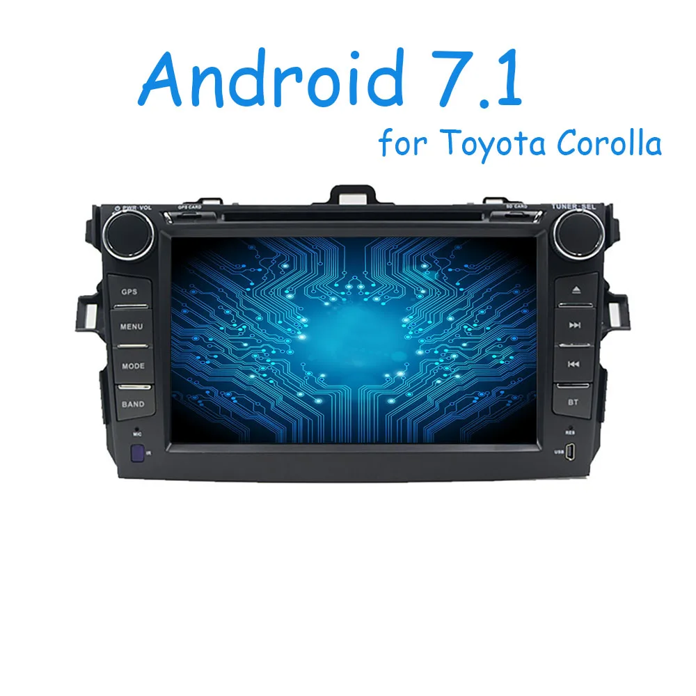 Best 2 din Quad Core R16 Android 7.1 Quad Core for Toyota Corolla 2007-2011 Car DVD GPS Navigation with Radio Wifi BT Mirror Link 0