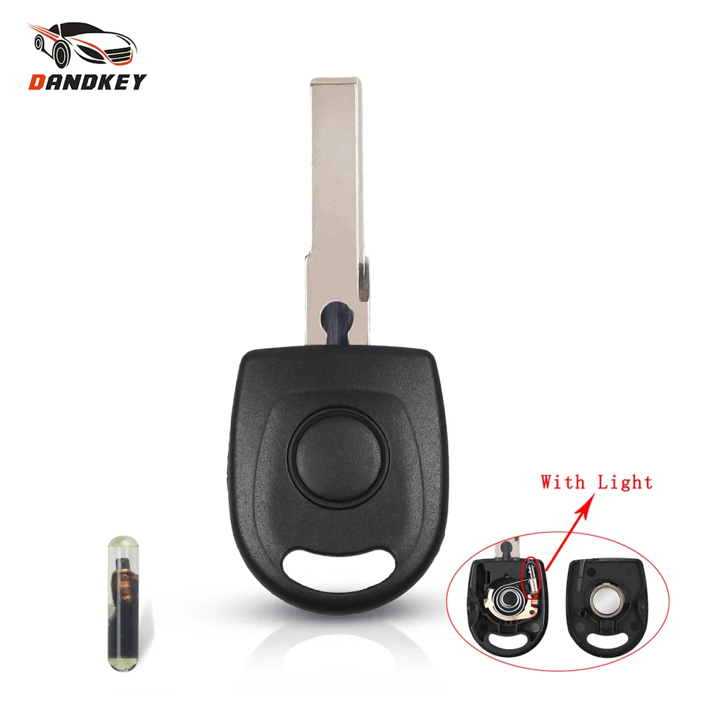 

Dandkey Car Key Shell Transponder ID48 Chip For VW B5 Passat Golf For SEAT Ibiza Leon For SKODA Octavia Key With Light & Battery
