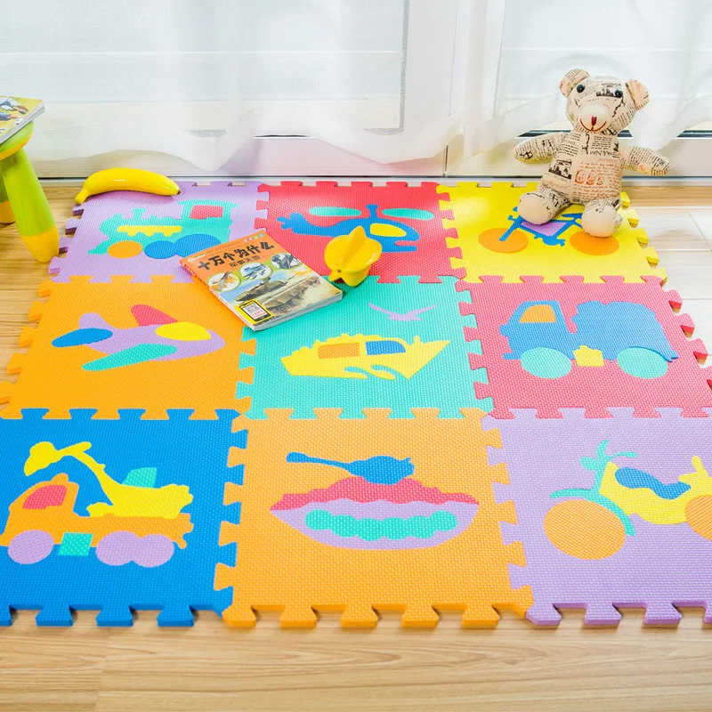 9pcs Cartoon Transportation Pattern Carpet EVA Foam Puzzle Mats Kids 9pcs-cartoon-transportation-pattern-carpet-eva-foam-puzzle-mats-kids