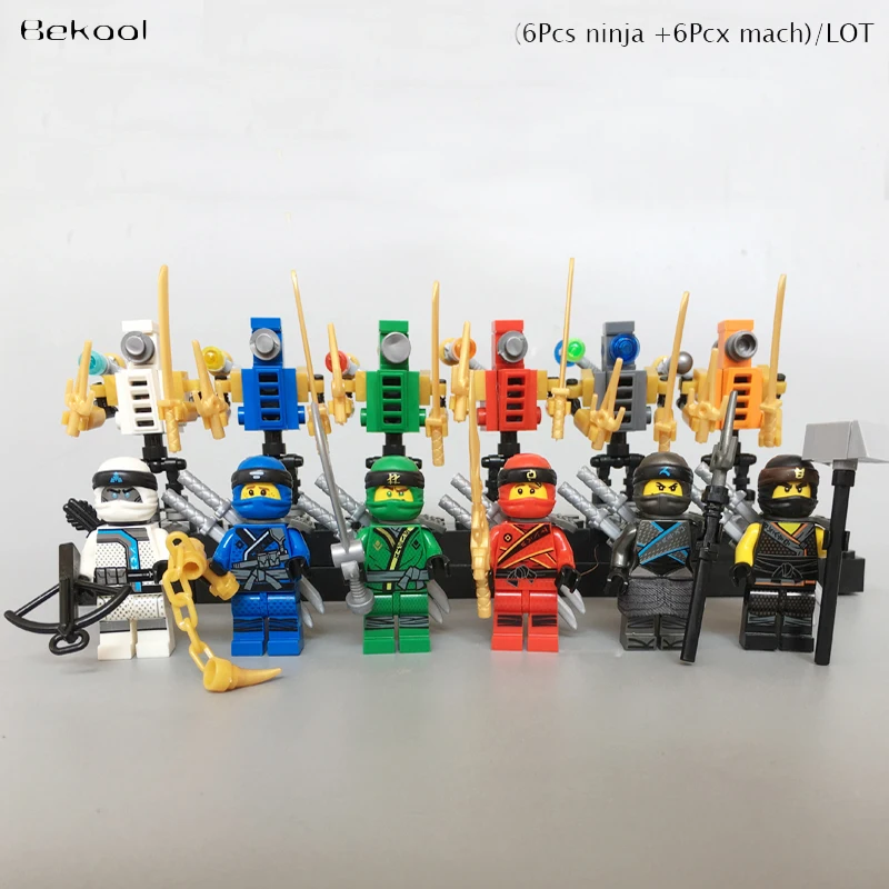 

6pcs/LOT NEW 2019 Ninja Sons Of Garmadon Mini Toy Lloyd Kai Cole Jay Nya Zane Compatible brick 70642 Building Blocks Kids