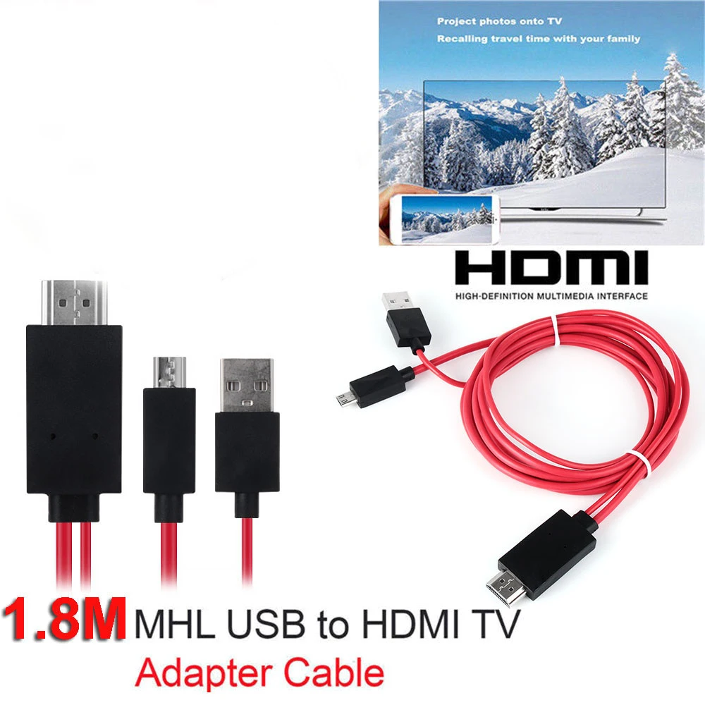 New MHL Micro USB To HDMI 1080P HD TV Cable Adapter For Android Samsung Phones 11Pin 5Pin Universal Cord High Quality