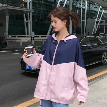 

Jackets Women Harajuku Hip Hop Hooded Simple All-match Loose Fashion Leisure Womens Clothing High Quality Students Spring New
