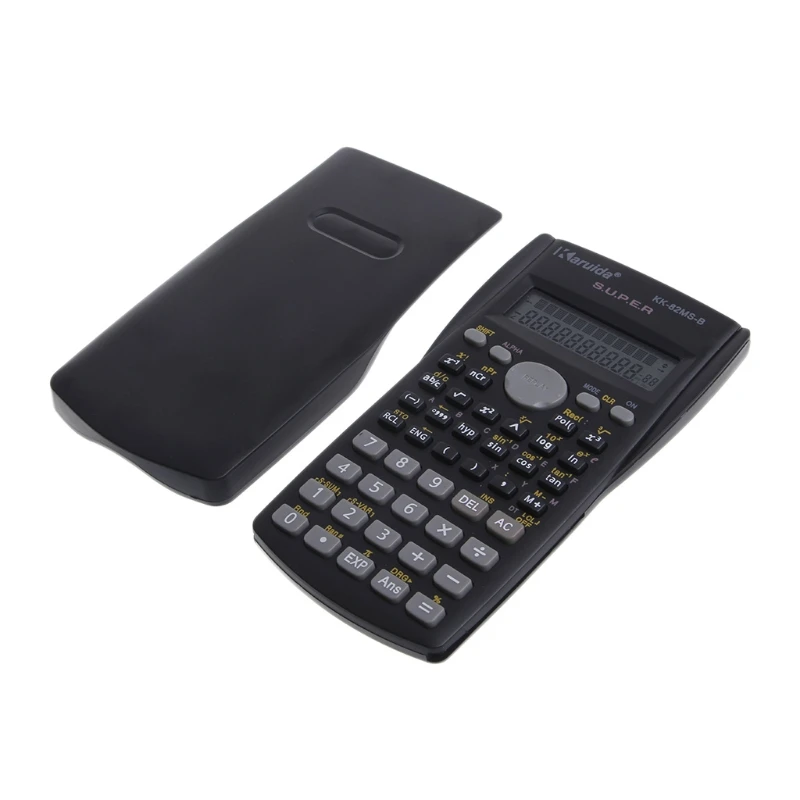 آلة حاسبة علمية 82MS-A المحمولة متعددة الوظائف العرض الرقمية LCD 2-خط