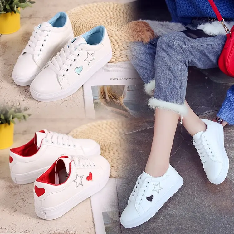 Blanches De Étudiants Femmes Décontracté bleu Chaussures Sauvage Simples Plates rouge Noir Printemps 2018 Coréens Nouveau pourpre pqwaxqtn8