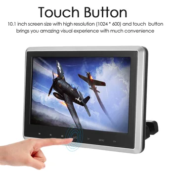 

10.1 Inch TFT Digital LCD Screen Car Headrest DVD Player Touch Button Monitor 720p with HD USB SD Port Remote Control