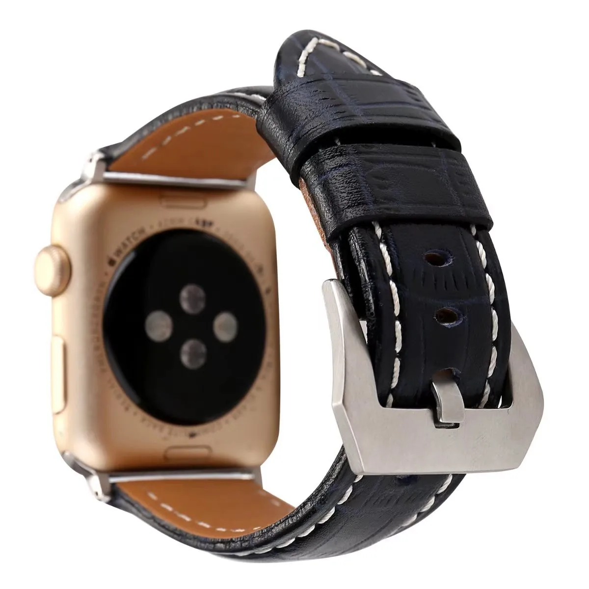 Ретро Стиль натуральная кожа крокодила ремешок для наручных часов Apple Watch iWatch