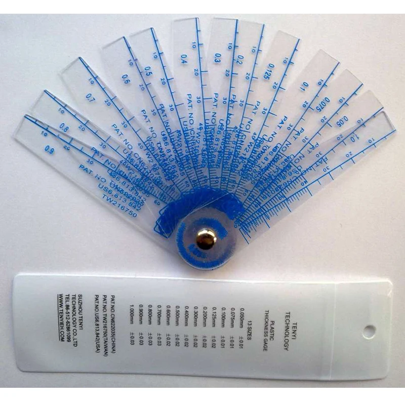 13 лопастей метрические щупы толщина зазора метрические щупы зазора метрические измерения 0,05 до 1 мм пластиковые измерительные инструменты