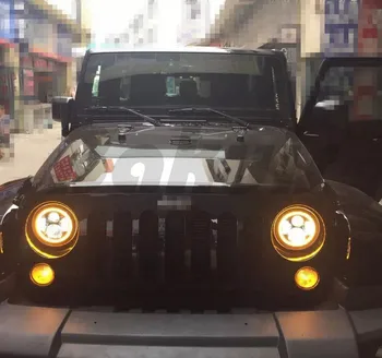 

For Lada 4x4 urban Niva Headlight 7" Round Halo Headlight With DRL Angel Eyes For Jeep Wrangler Hummer Land rover defender Lamp