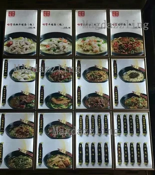 

12Units Ultra Slim Restaurant Indoor Wall Mounted A3 Curved Aluminum Snap Frame LED Illuminated Menu Boards Advertising Lightbox