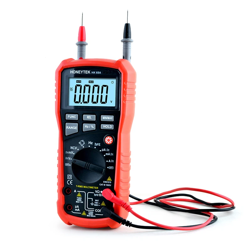 

True RMS Multimeter Digital Professional Auto DC/AC Voltmeter Tester Current Pocket Multi-tester With Wires For Tester Ohmmeter
