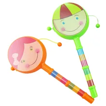 Color Random Baby Intelligent Percussion Shaking Rattle Drum Educational Musical Instrument Toys Christmas Halloween Gifts