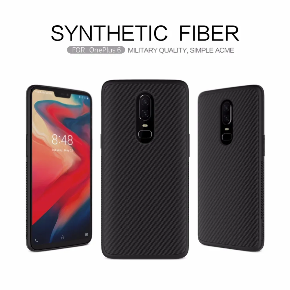 Best For oneplus 6 case Nillkin Synthetic Carbon fiber PP Plastic Back Cover For oneplus 3T A3100 phone case with magnetic holder