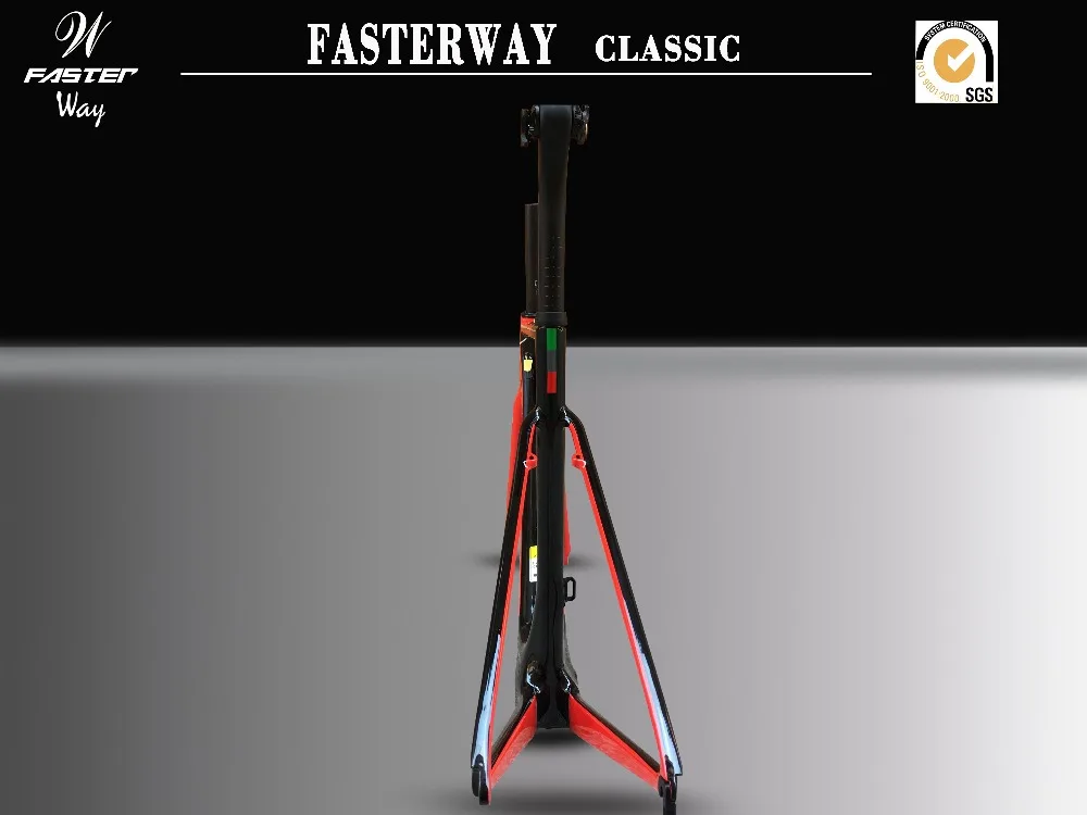 Тайваньский бренд FASTERWAY Классический прозрачный оранжевый серебряный супер легкая карбоновая рама, дорожный: рамка+ подседельный штырь+ вилка+ зажим+ гарнитура