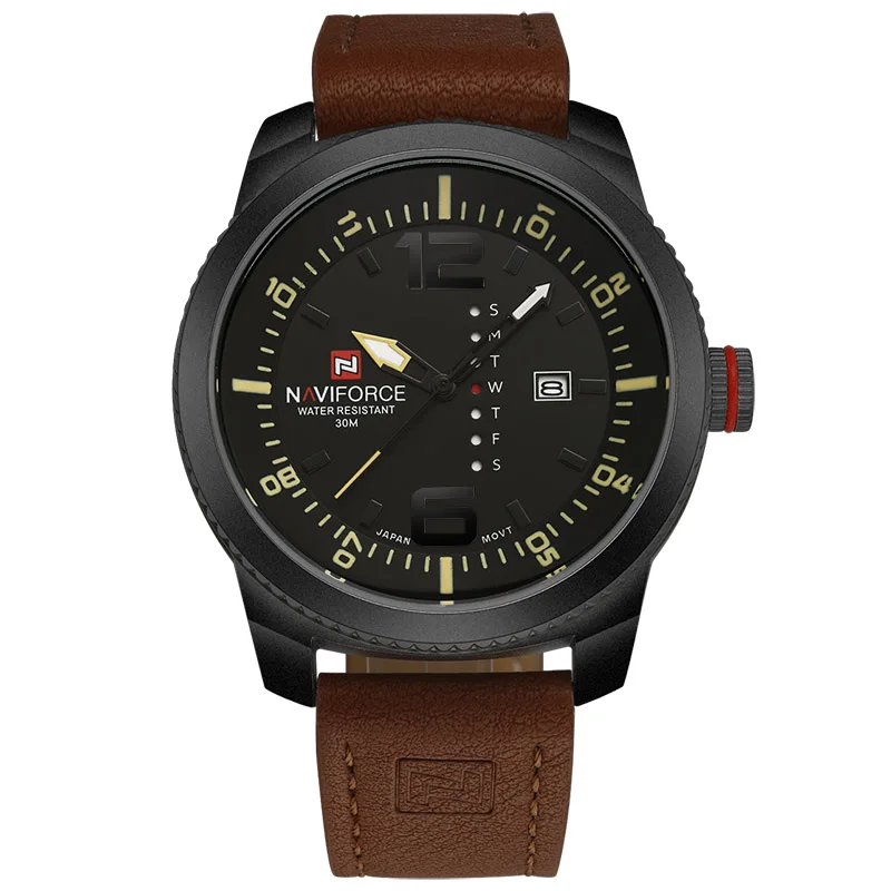 Элитный бренд naviforce Для мужчин Спорт Часы Для мужчин кварцевые часы человек армии Военное Дело кожа наручные часы Relógio masculino