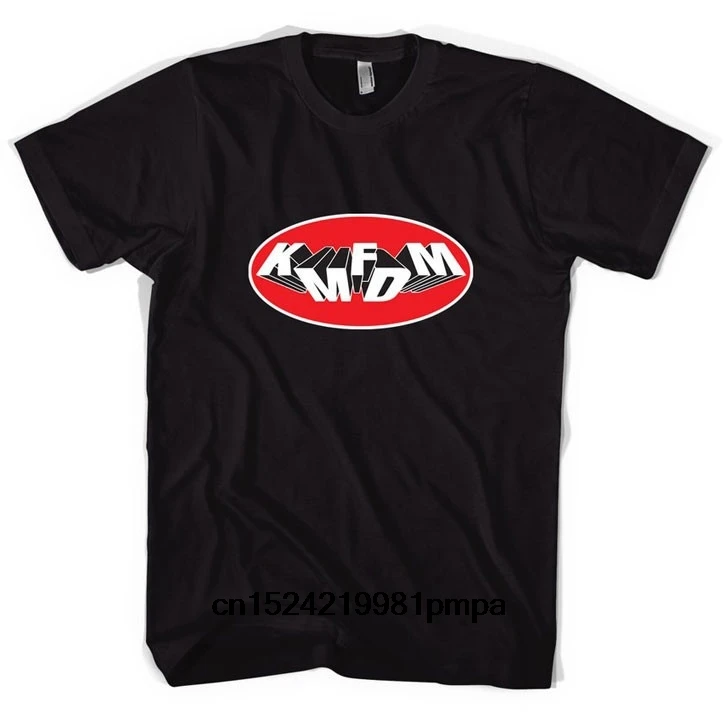 

Funny Men t shirt white t-shirt tshirts Black tee KMFDM Oval Logo T-shirt