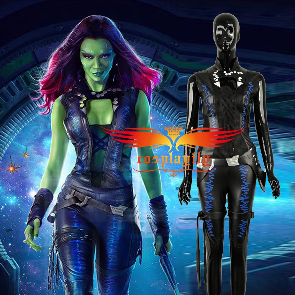 

Film Guarrdians of the Galaxy Gamora Outfit Custom Size Cosplay Costume Clothing For Adult Halloween Carnival Fashion Outfit