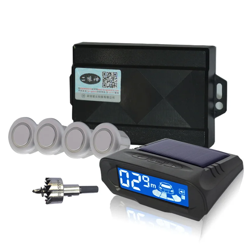 NY318/4 sensors Car styling wireless parking sensors/Solar charging + LCD display car detector parking assistance parking sensor