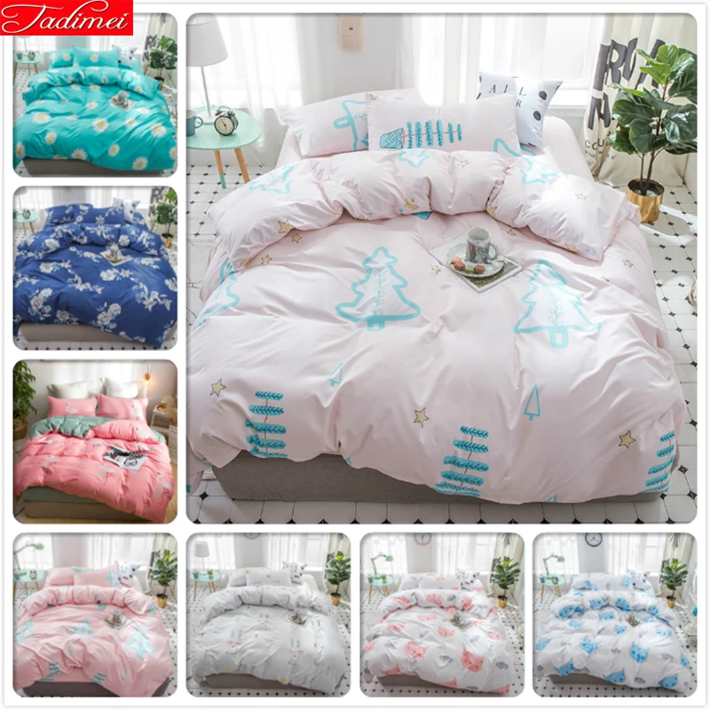 Duvet Cover 3/4pcs Bedding Set Sheet Quilt Comforter Blanket Pillow Case Adult Kids Student Bed Linen Single Queen King Big Size | Дом и сад
