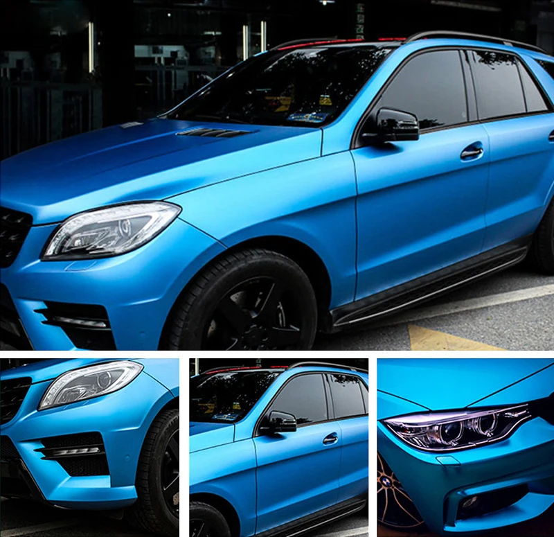 Light Blue Satin Metallic Vinyl Film Wrap-5