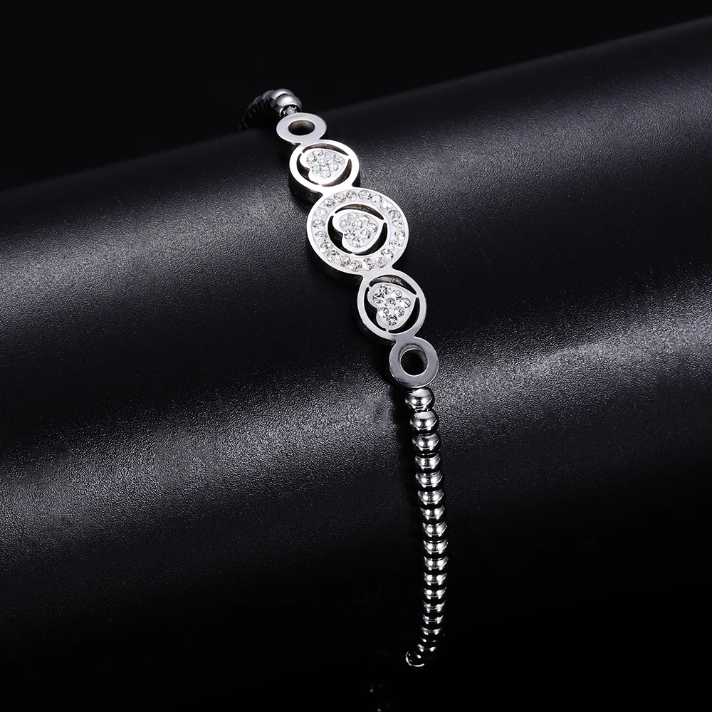 2019 Fashion New Heart Charm Handmade Bracelets For Women Stainless Steel Beads Bracelet Style Jewelry Gift Pulsera - Image 6