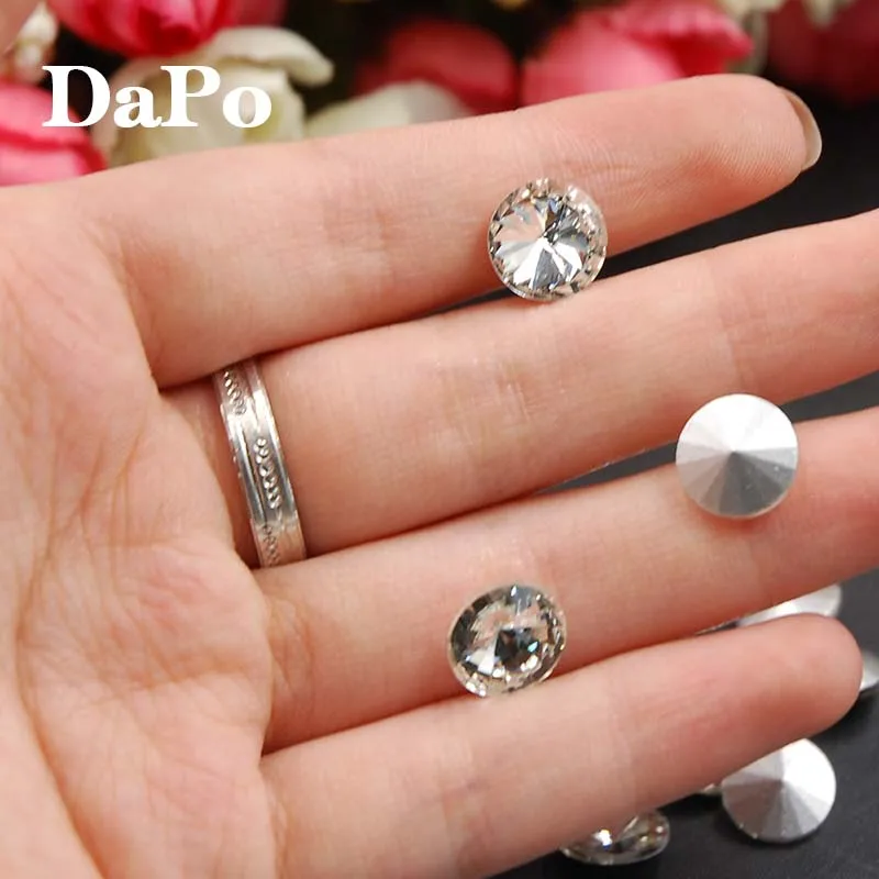 

Hot Sale All Sizes Crystal Clear Color Point Back Glass Rivoli Crystal Fancy Stone 8mm,10mm,12mm,14mm,16mm,18mm