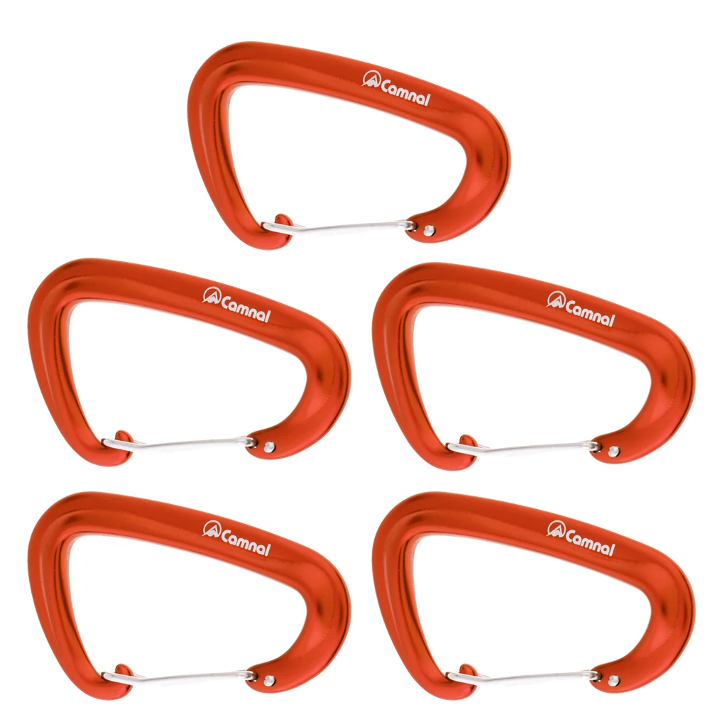 5Pcs 16kN Aluminum Wire Gate Carabiners for Climbing Rescue Hammock Swing Climbing Rescue Arborist Swing Yoga Hook
