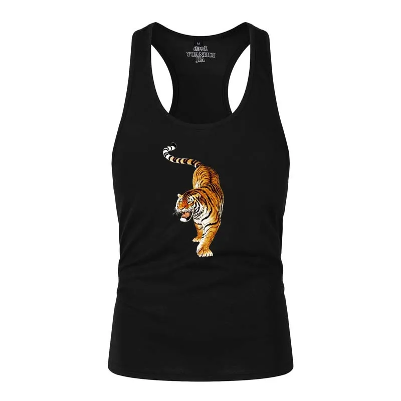 mens animal tiger printed 3D Cotton Tank Tops Exercise Sleeveless tops ...