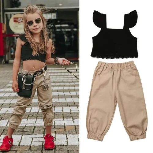 khaki and black outfit