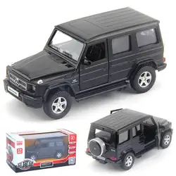 Один кусок черный автомобиль литые игрушки наборы транспортных средств 1:36 литья под давлением Benz G63AMG SUV модель автомобиля игрушка