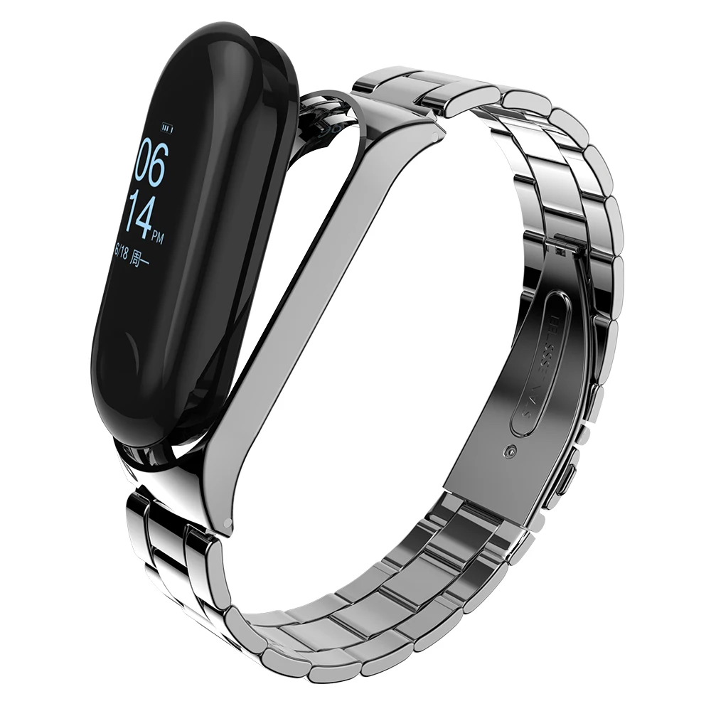 Браслет Nennbo для Xiaomi Mi Band 3 металлический браслет из нержавеющей