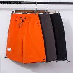 Темный логотип эластичный пояс Street шорты для женщин для мужчин лето 2019 г. пляжные шорты в повседневном стиле мужчин's Оранжевый Черный Серый