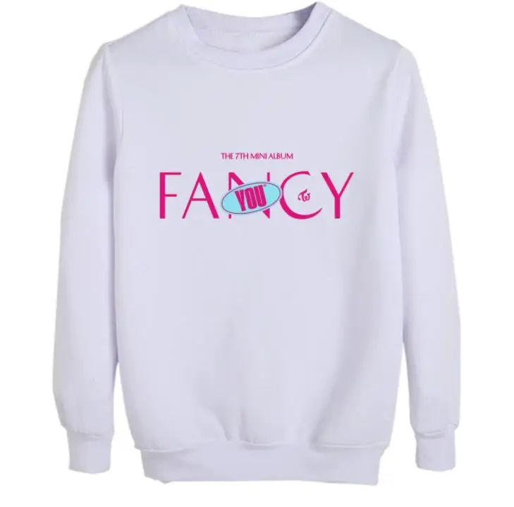 

Kpop twice 7th mini album fancy you same printing o neck pullover hoodies unisex loose fleece once supportive sweatshirt