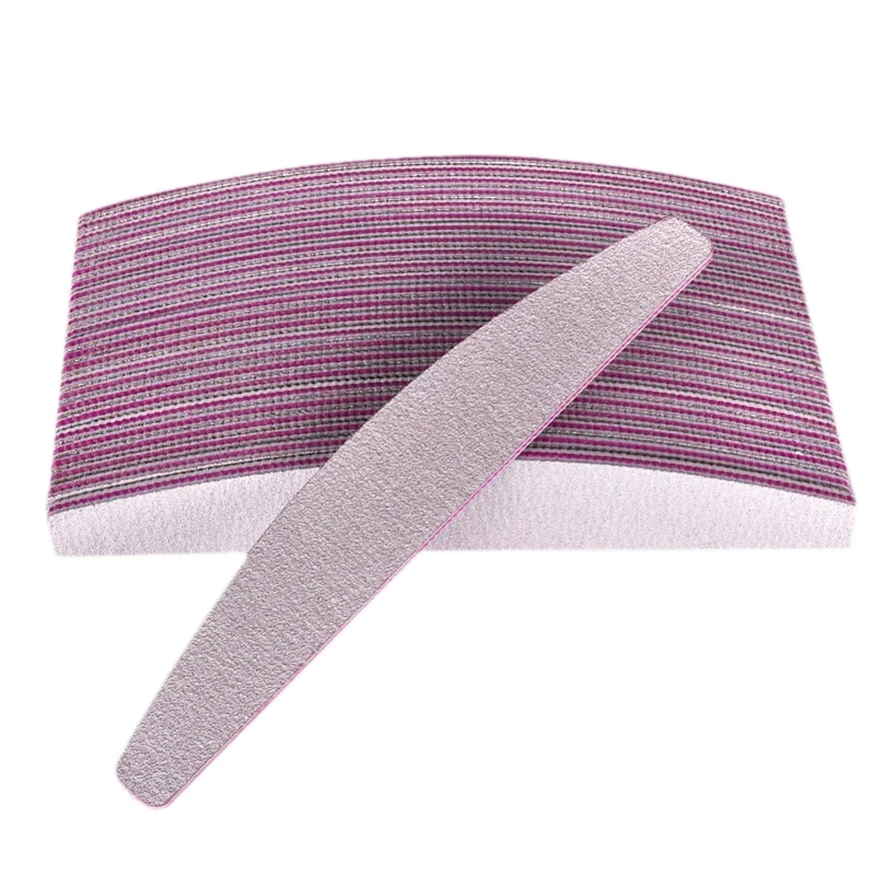 

50Pcs/Lot 100/180 Grit Nail Sanding File Buffing Polish Block Half Moon Nail Polishing Files Pedicure Manicure Nail Salon Tool