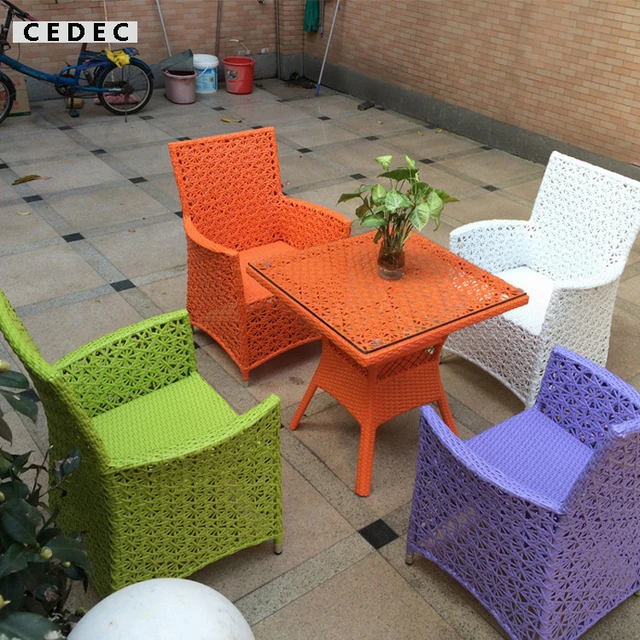 5 Pieces Modern Wicker PE Rattan Outdoor Patio Dining Table Set 5 Pieces Modern Wicker PE Rattan Outdoor Patio Dining Table Set, with Chairs and Glass - 5 Pieces Modern Wicker PE Rattan Outdoor Patio Dining Table Set