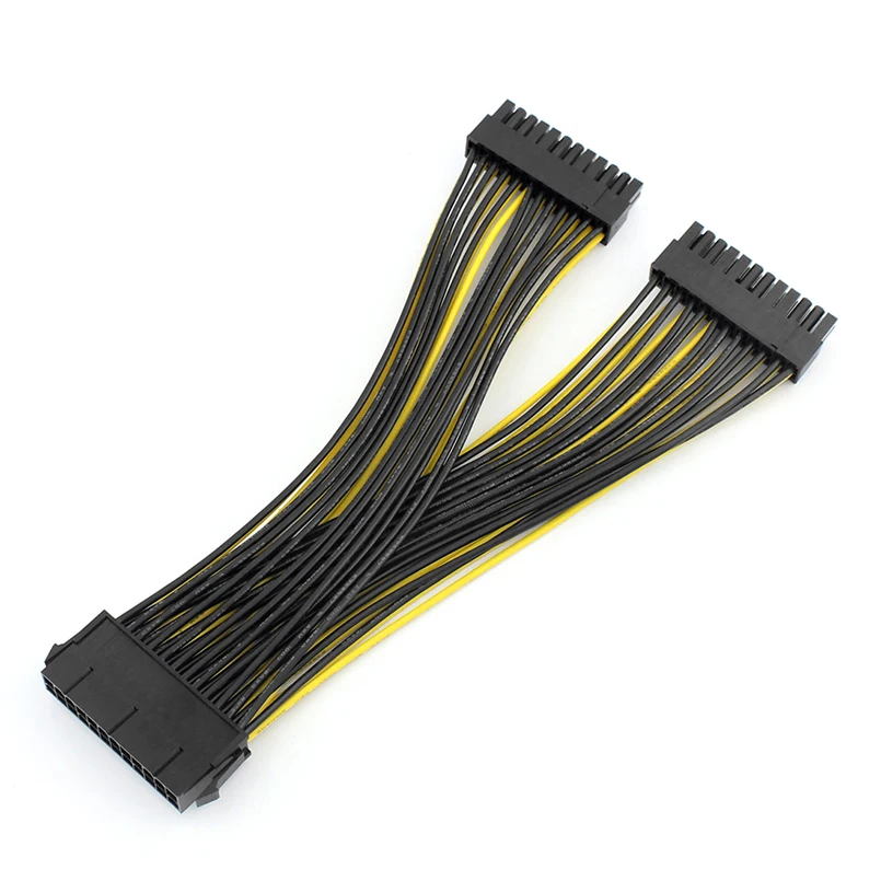 Новый 24P 20 + 4 Pin двойной блок питания 18AWG см ATX материнская плата адаптер