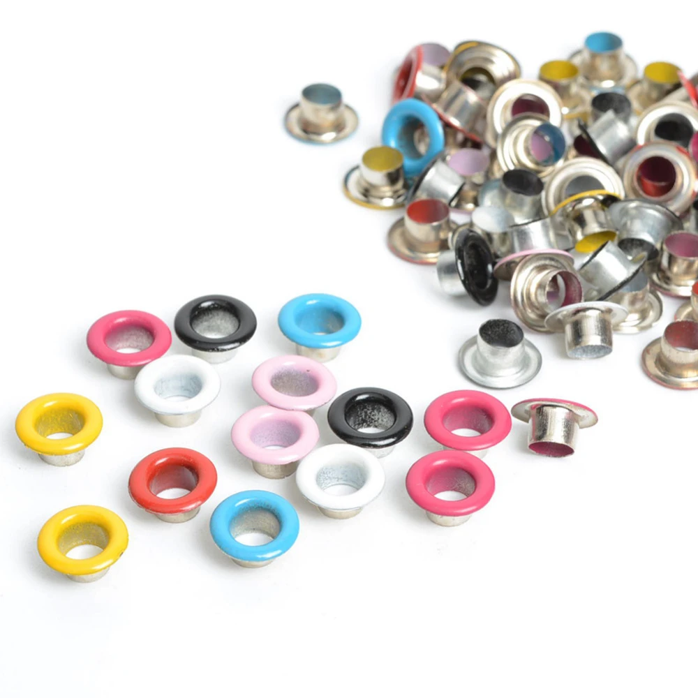 100pcs Scrapbook Eyelet Random Mixed Color Metal Eyelets For Scrapbooking Diy Embelishment