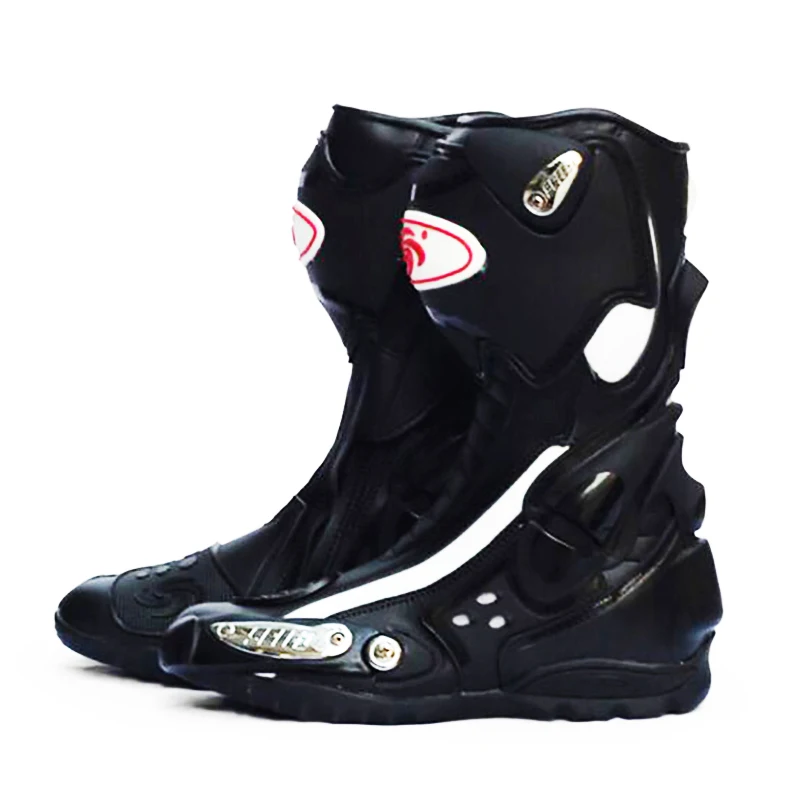 Ботинки для мотоцикла, защитные шестерни, кожаные мотоциклетные ботинки из микрофибры для уличных гонок, мотоциклетная обувь