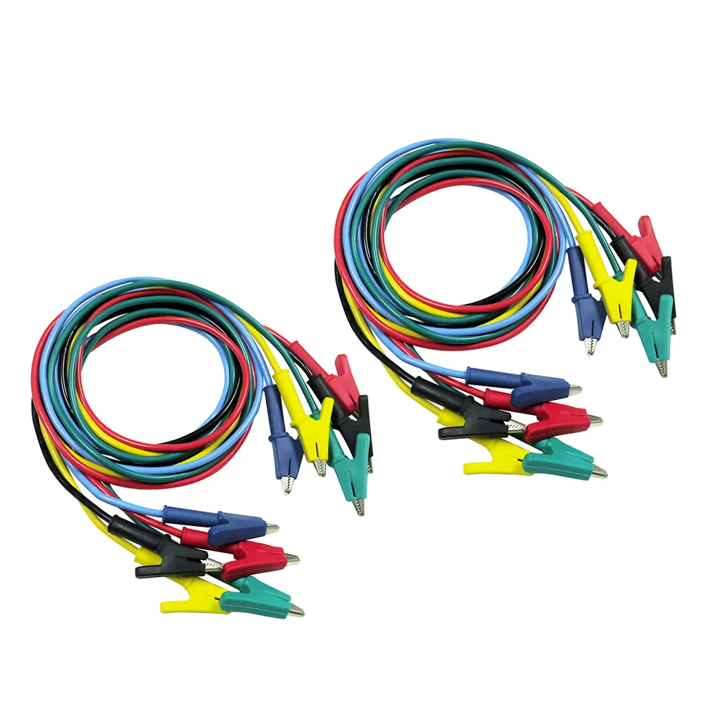 

10 Pieces Insulated Alligator Clip Test Cable Leads Double-ended Crocodile Clips Test Jumper Wire