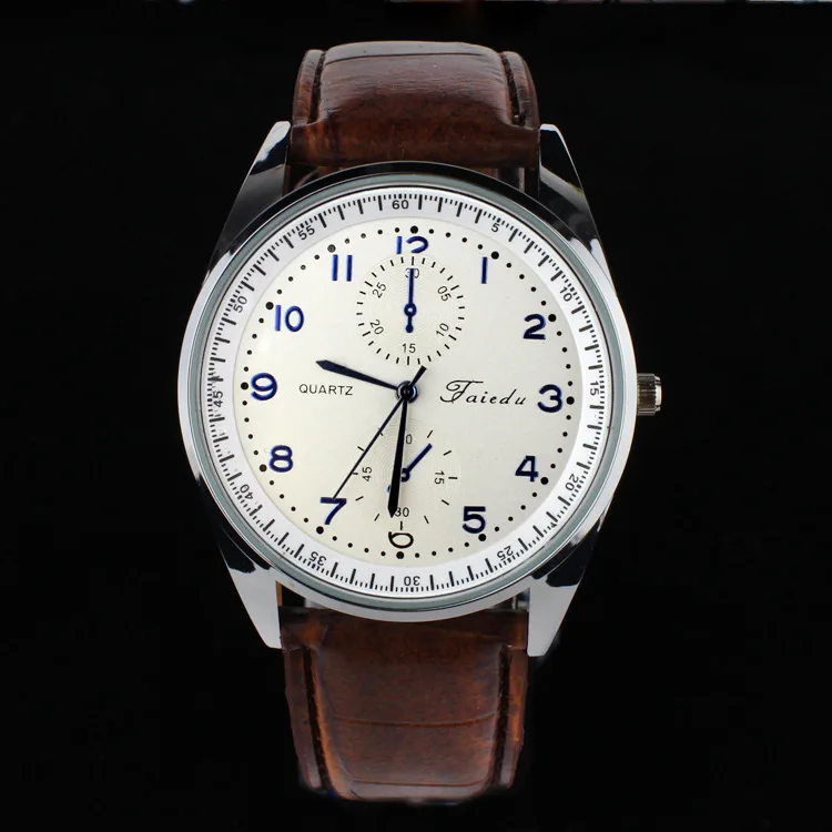 2015RealUnisexGenuineLeatherStrapWaterproofWristwatchesCalibre