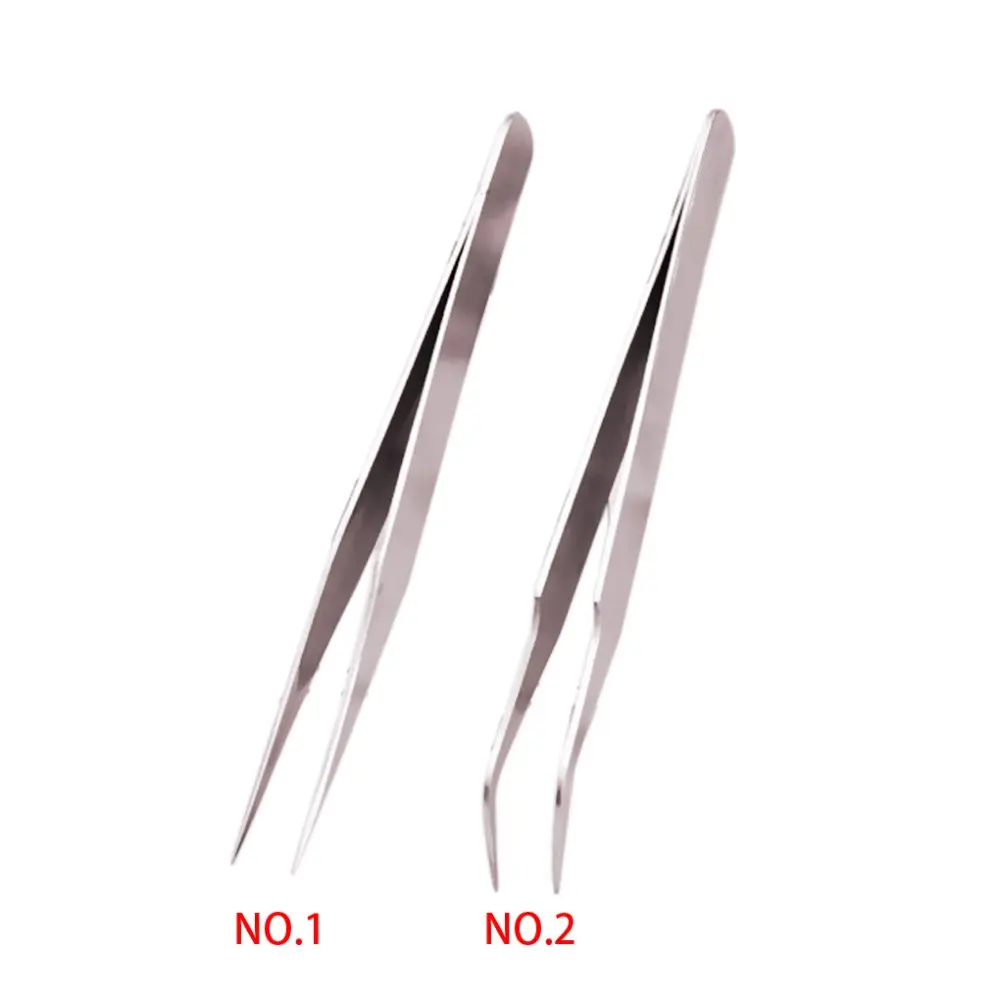 1 pcs Acrylic Gel Nail Art Rhinestones Paillette Nipper bent Picking Tool Nail Tweezer for False Eyelash Tweezer