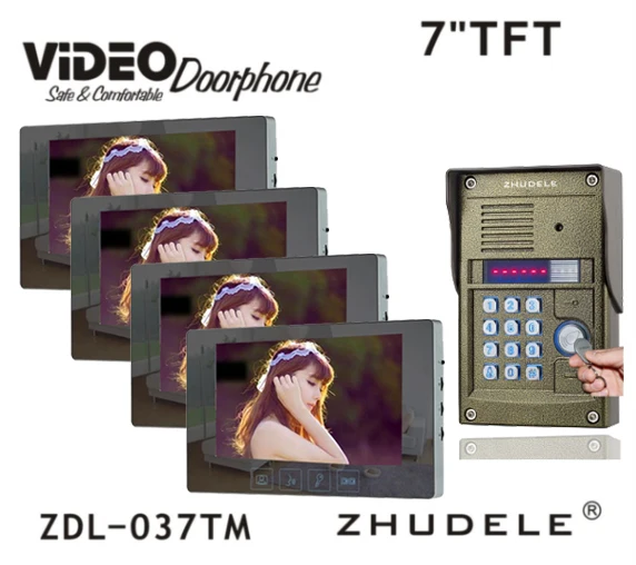 ZHUDELE высококачественная акриловая стандартная 7 &quotвидеодомофон 700TVL HD ИК камера с